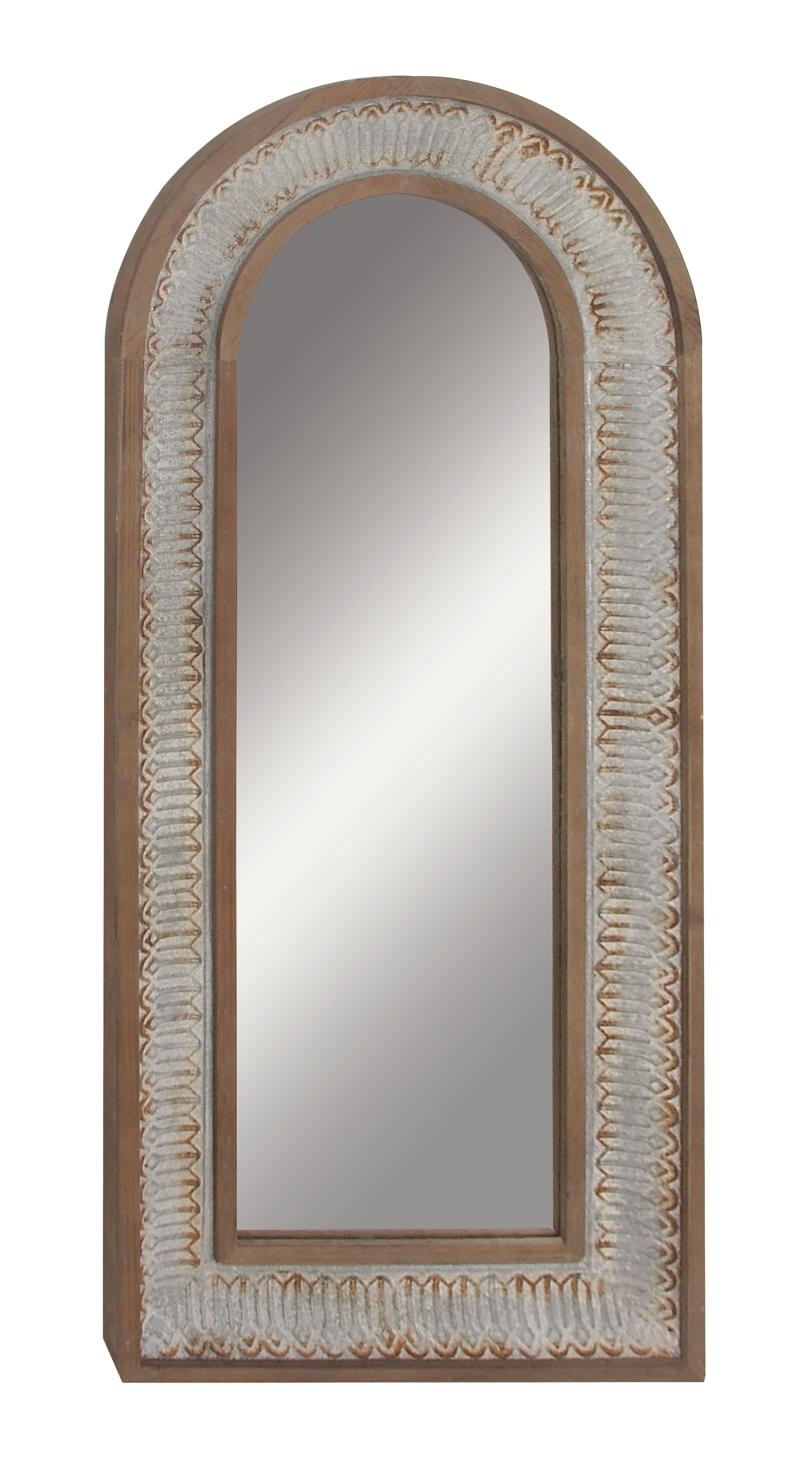 Gold Farmhouse Wood Wall Mirror 59 x 26