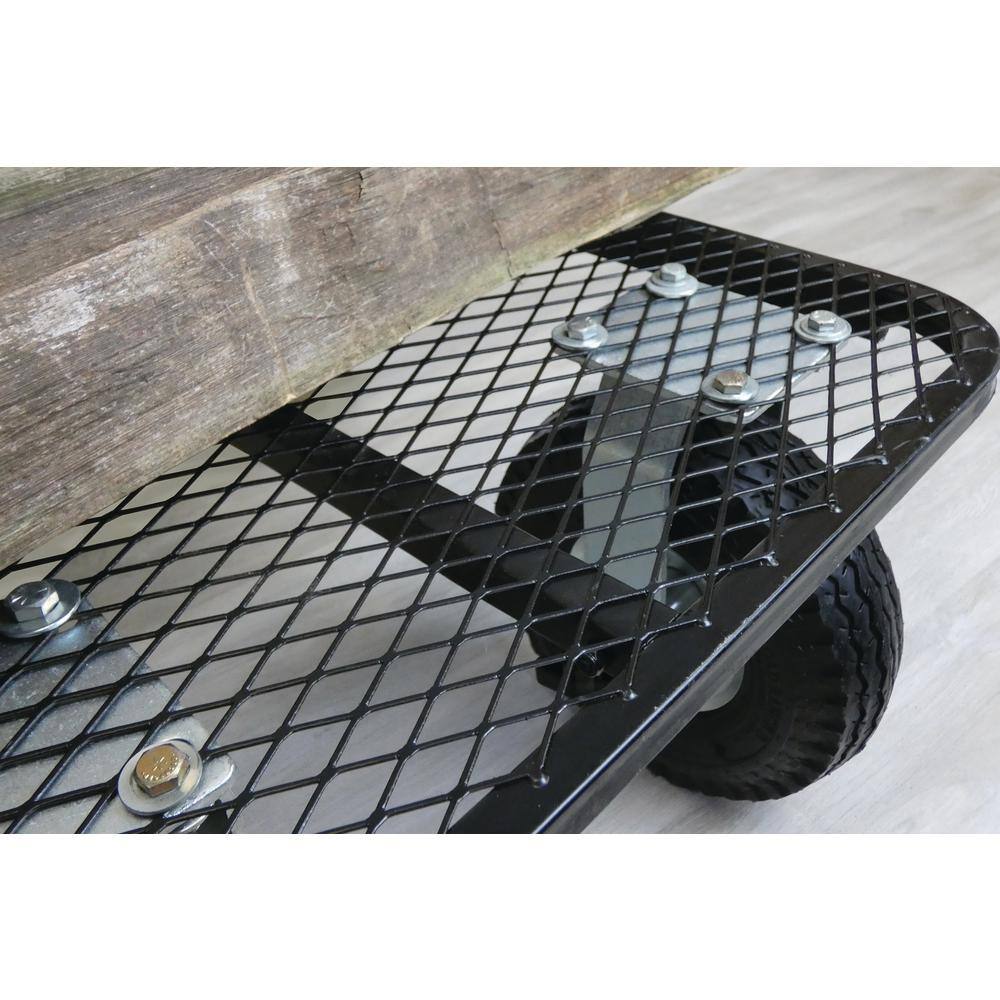 Shepherd 8 in. Black Rubber and Steel Pneumatic Rigid Plate Caster with 220 lb. Load Rating 9795