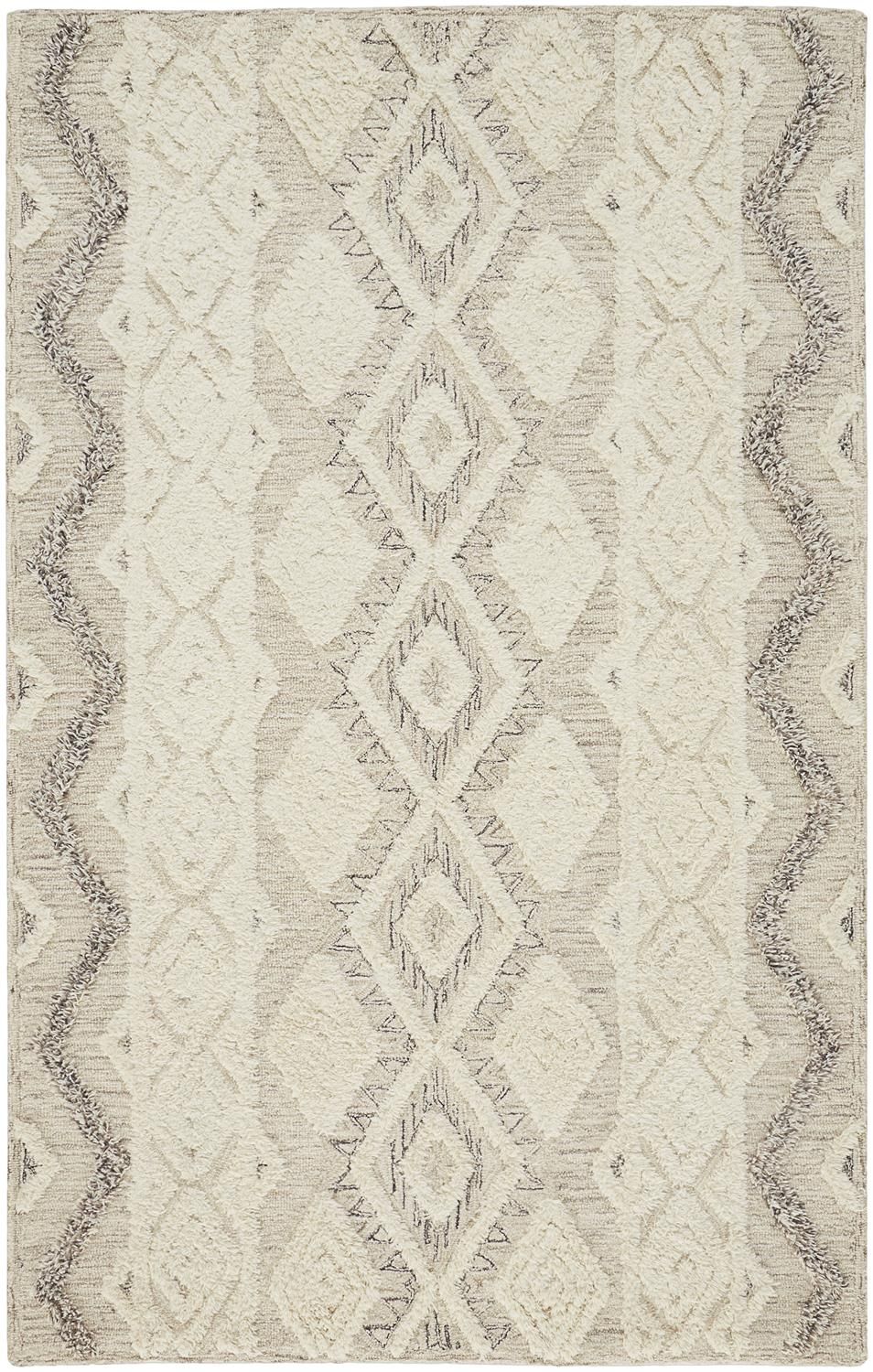 Elika Hand Tufted Ivory and Gray Rug by BD Fine