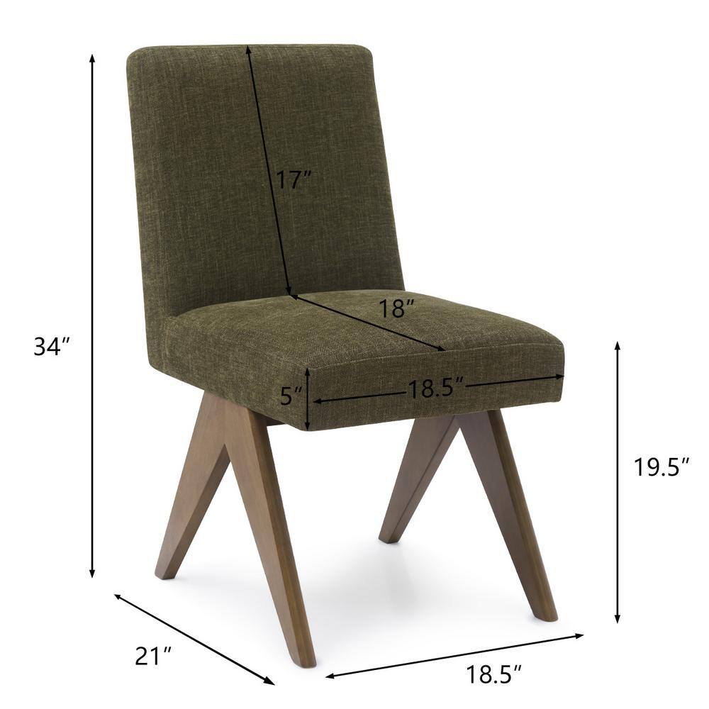 Elevens Mid Century Modern Dining Chair Green (Set of 2) MORGAN-CHAIR-GREEN