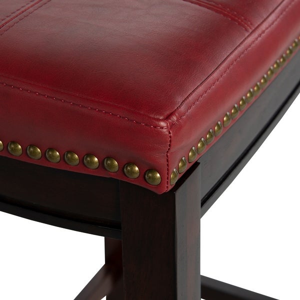 Copper Grove Willamette Backless Red Faux Leather Bar Stool