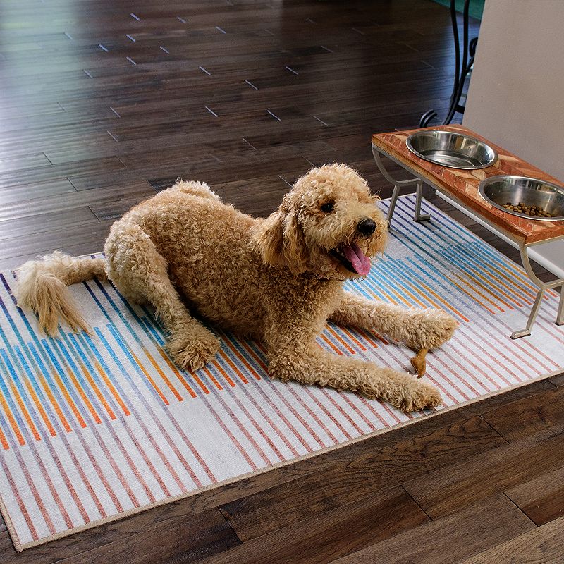 My Magic Carpet Flux Striped Machine Washable Rug