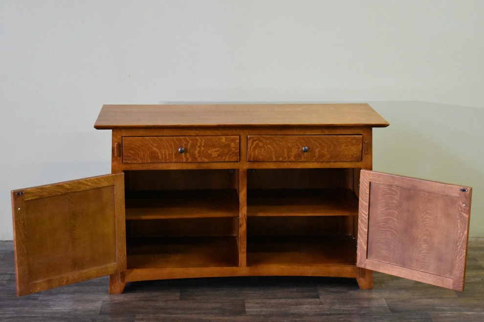 Mission Style Solid Quarter Sawn Oak Console Cabinet   Craftsman   Accent Chests And Cabinets   by Crafters and Weavers  Houzz