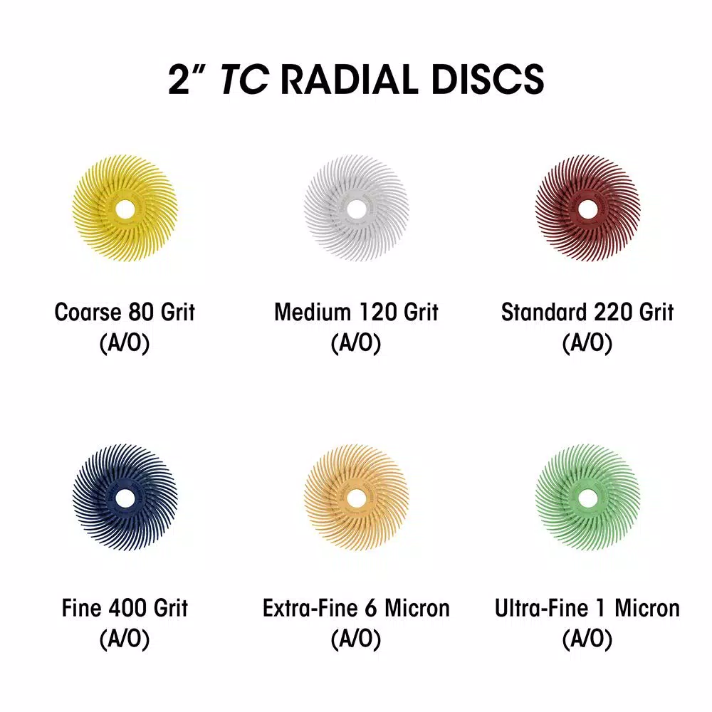 Dedeco Sunburst 1 in. Radial Discs and#8211; 1/8 in. Fine 400-Grit Arbor Rotary Cleaning and Polishing Tool (48-Pack) and#8211; XDC Depot