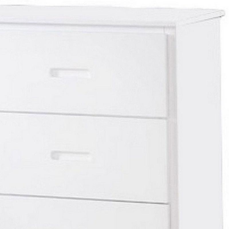 Contemporary Style 6 Drawer Wooden Dresser with Cutout Pulls， White