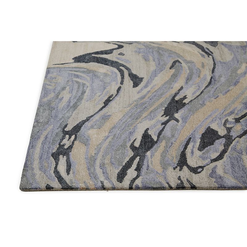 Weave and Wander Orwell Blue Marble Area Rug