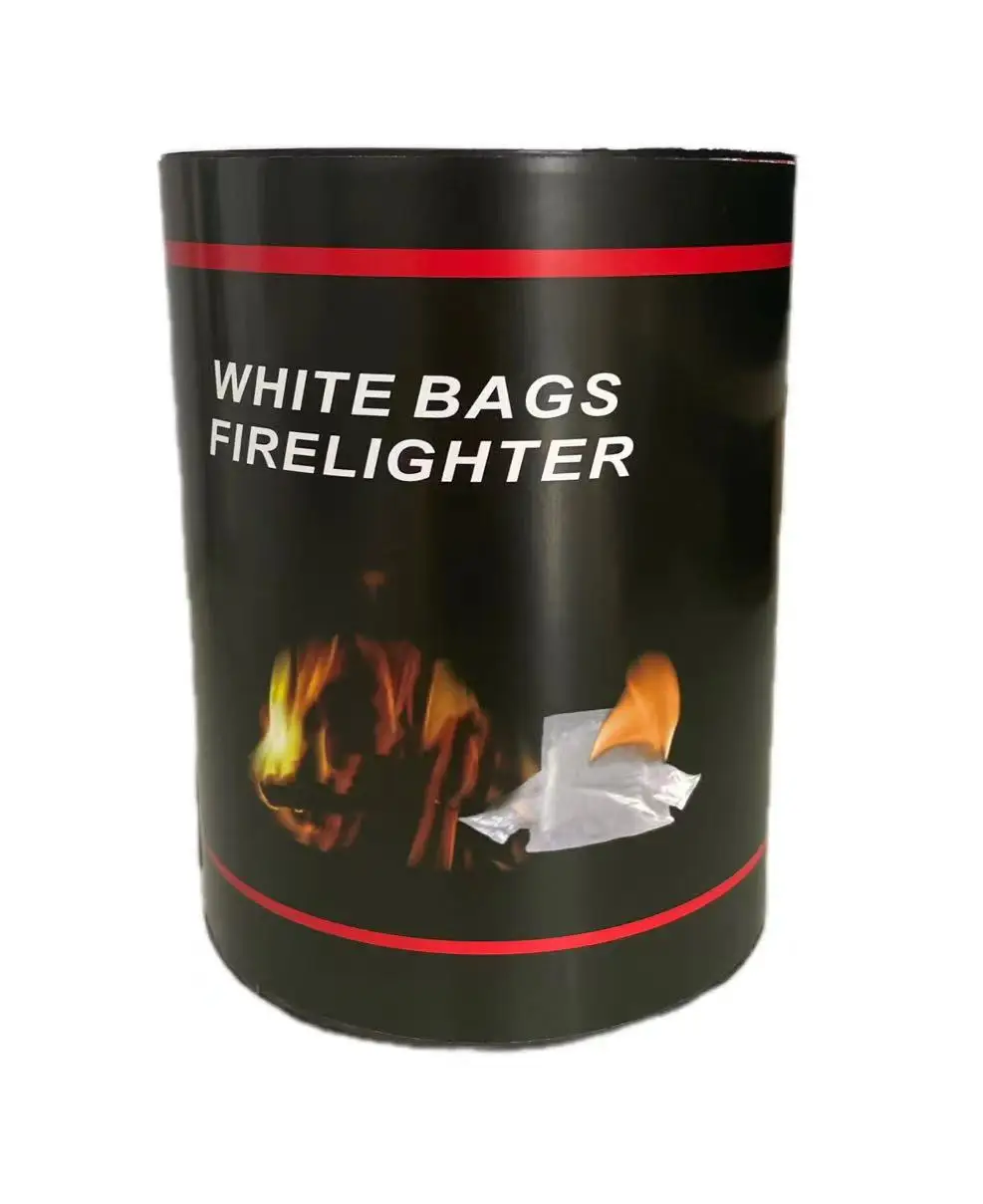 100 pcs package  quick flammable white wax bag fire starter  for fireplace outdoor camping hiking