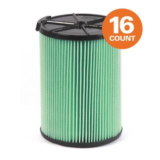 RIDGID 5-Layer HEPA Material Pleated Paper Filter for Most 5 Gallon and Larger RIDGID WetDry Shop Vacuums (16-Pack) VF6000H