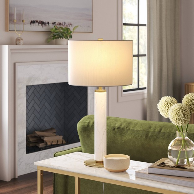 Faux Marble Stick Table Lamp