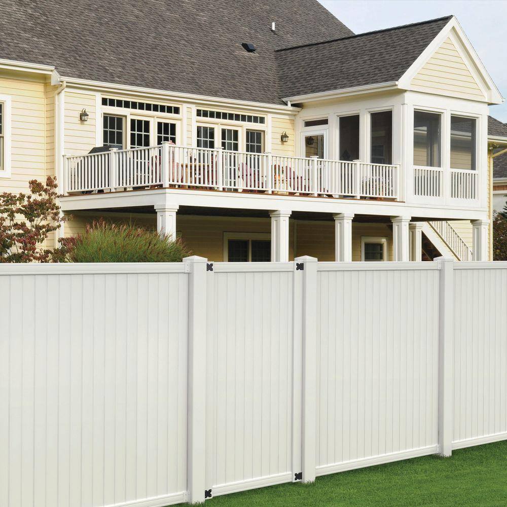 Veranda 3-12 ft. W x 6 ft. H White Vinyl Somerset Vinyl Privacy Fence Gate 181976