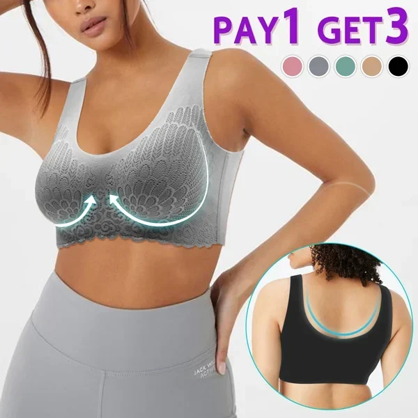 🔥  BUY 1 GET 2 FREE(Add 3 To Cart)-Breathable Antimicrobial Latex Bra