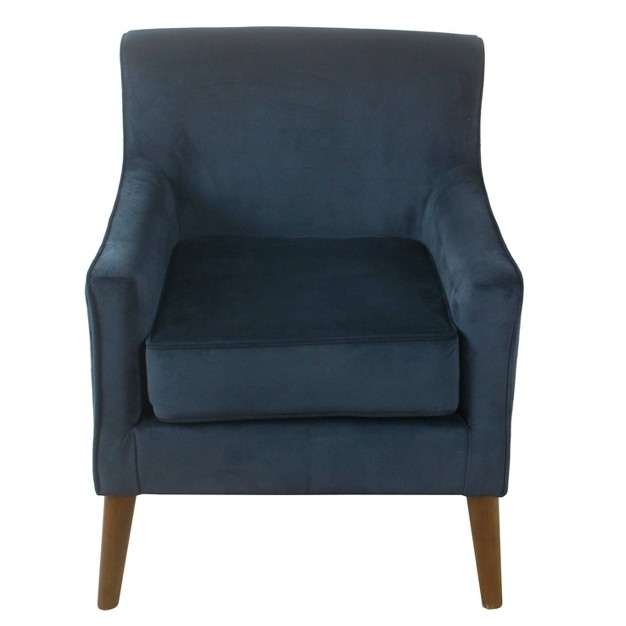 Davis Mid century Accent Chair Navy Velvet Homepop