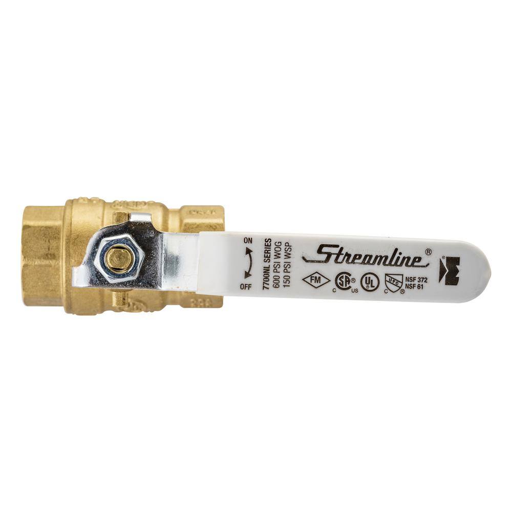 Streamline 34 in. Brass FPT Full Port Packing Gland Ball Valve 117-824H