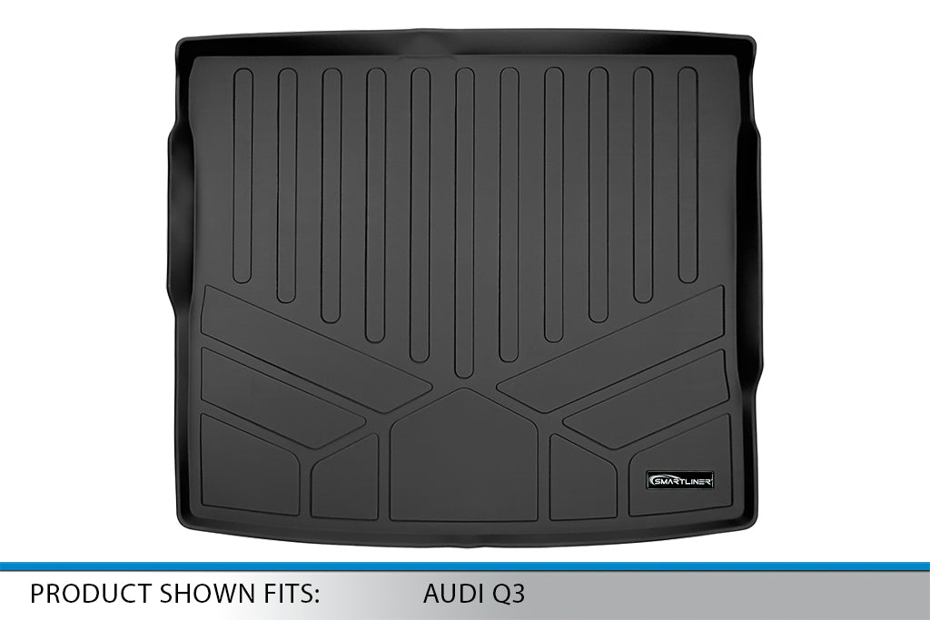 Smartliner SD0493 All Weather Custom Fit Floor Mat Cargo Liner for 2019-2022 Audi Q3and#44; Black