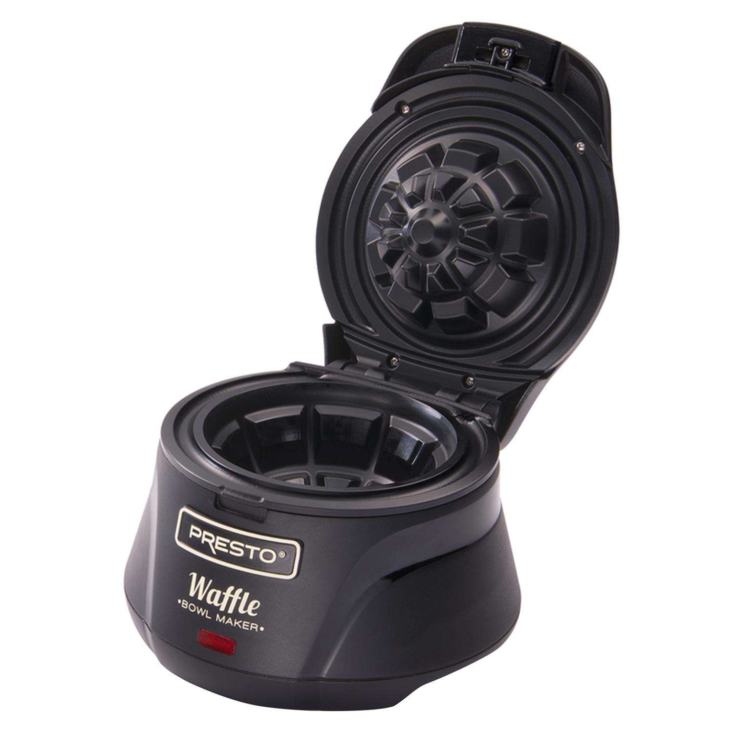 Presto Semi-Gloss Black Plastic Waffle Bowl Maker