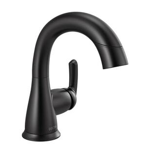 Delta Broadmoor Single Hole Single-Handle Bathroom Faucet with Pull-Down Sprayer in Matte Black 15765LF-BLPD