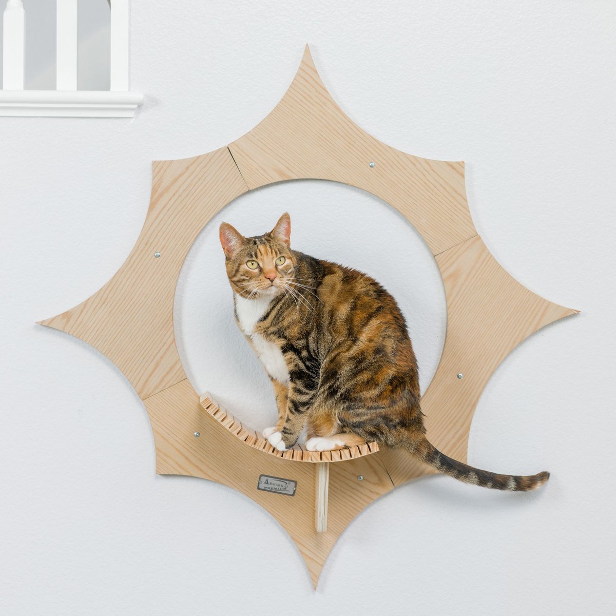 Armarkat Sun Shape Modern Wall-Mounted Wall Shelves Cat Furniture， Beige