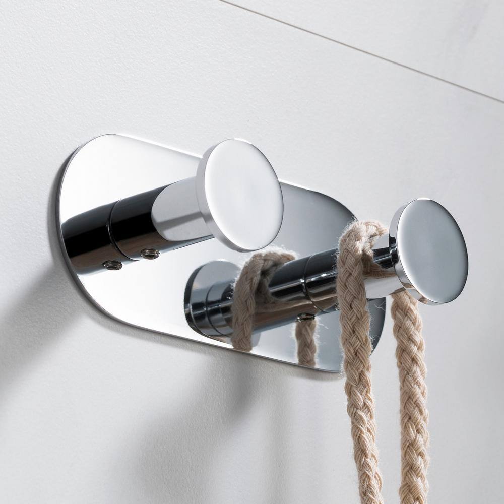 KRAUS Elie Bathroom Robe and Towel Double Hook in Chrome KEA-18803CH