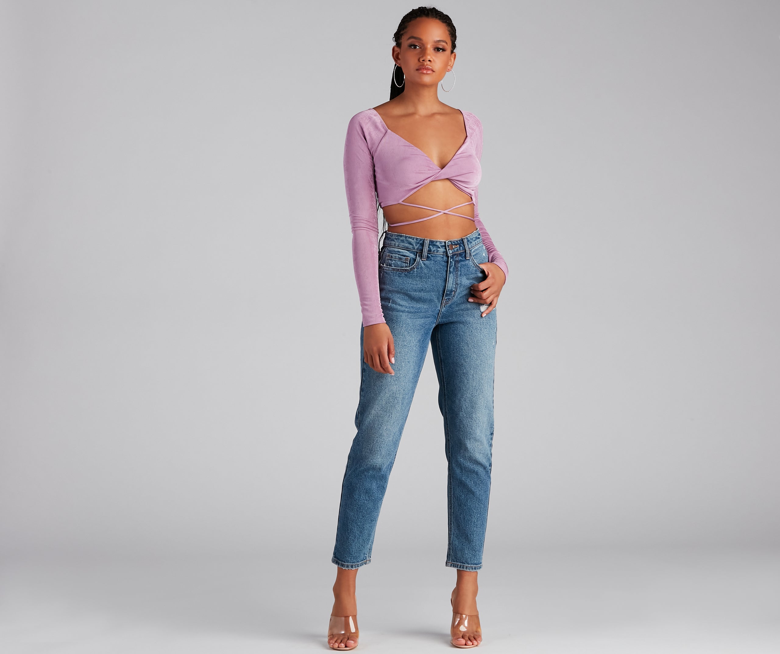 Your Moment Slinky Wrap Crop Top