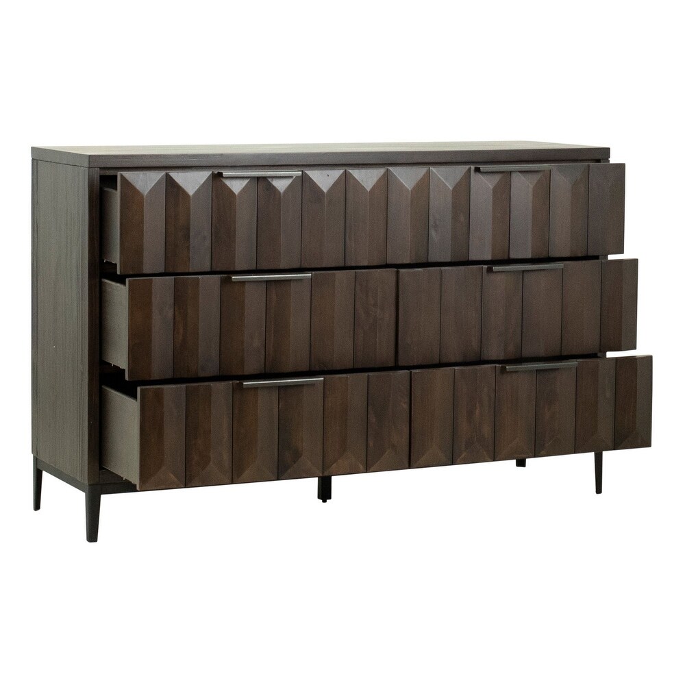 Emilia Pine Modern 6 Drawer Storage Dresser