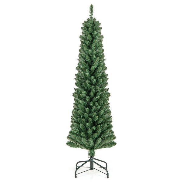 Costway 5/6/7/8 FT Pencil Christmas Tree with 295/392/523/671 Memory