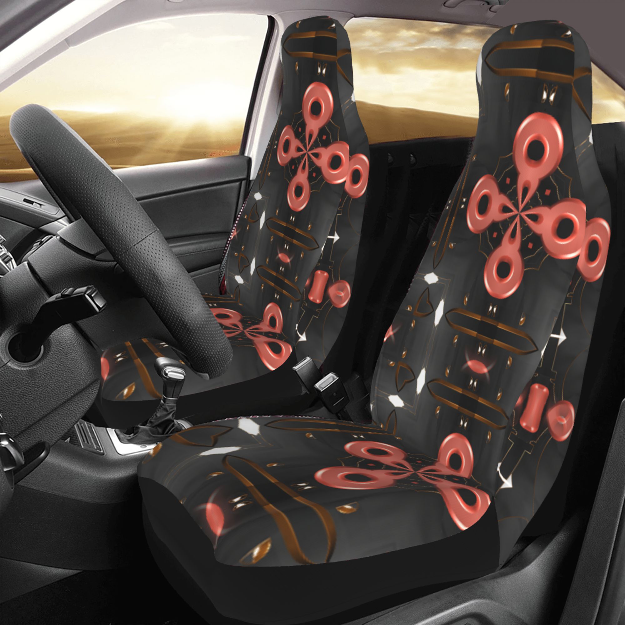 ZICANCN Car Seat Cover Retro Fantasy Geometric Art Car Front Seat Covers Protectors ， Automotive Seat Covers for Cars Trucks Suv