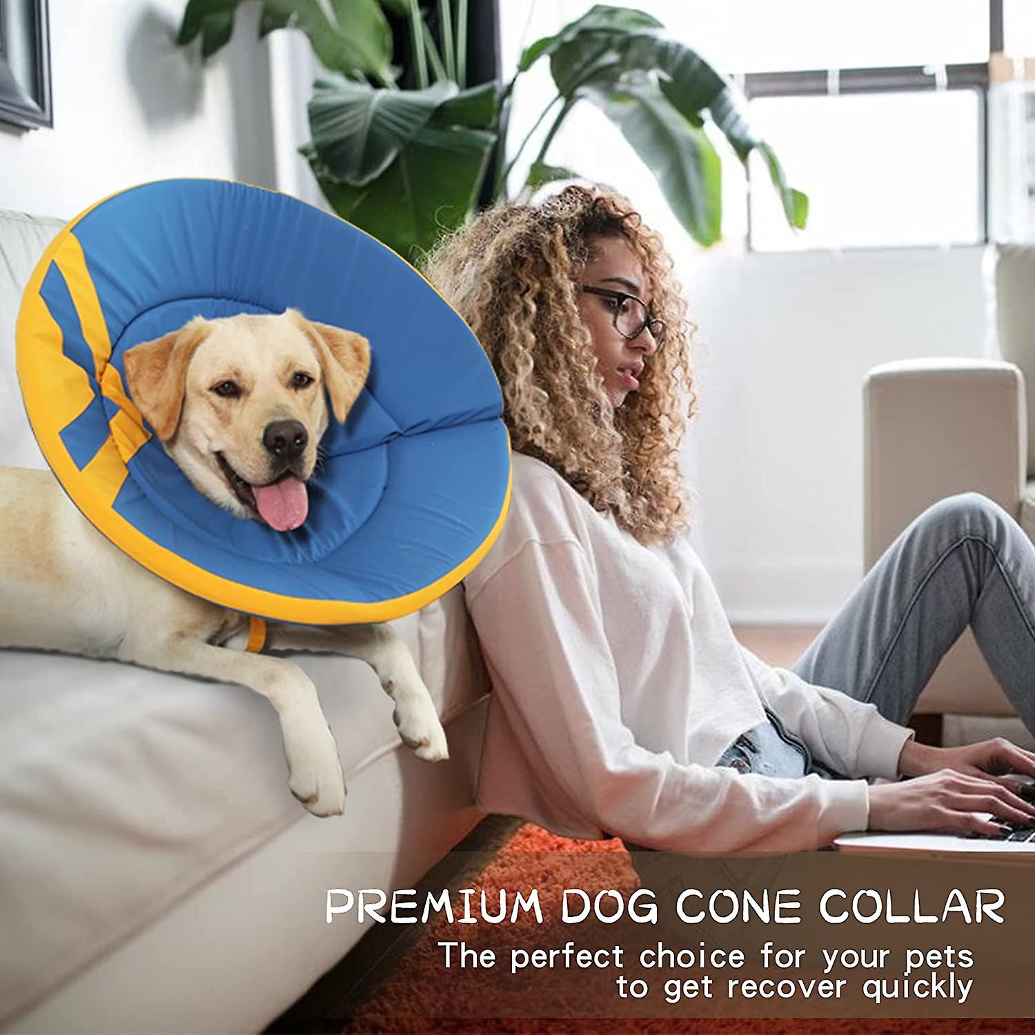 Dog Cone， Adjustable Dog Cones For Large Dogs After Surgery Cone Of Shame Dog Recovery Collar Large Dog Donut Cone， Perfect For Wound Healing， Licking