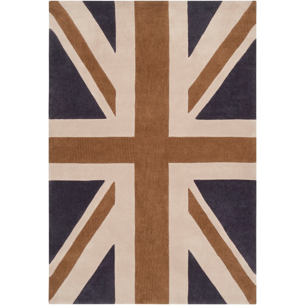 Hand tufted Union Jack Novelty Contemporary Area Rug