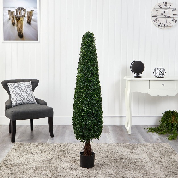 Nearly Natural 5-ft Boxwood Topiary Artificial Tree Uv Resistant (indoor/outdoor)