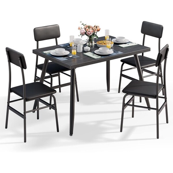 Dining Table Set for 4，Kitchen Dining Table with 4 Chairs for Small Space