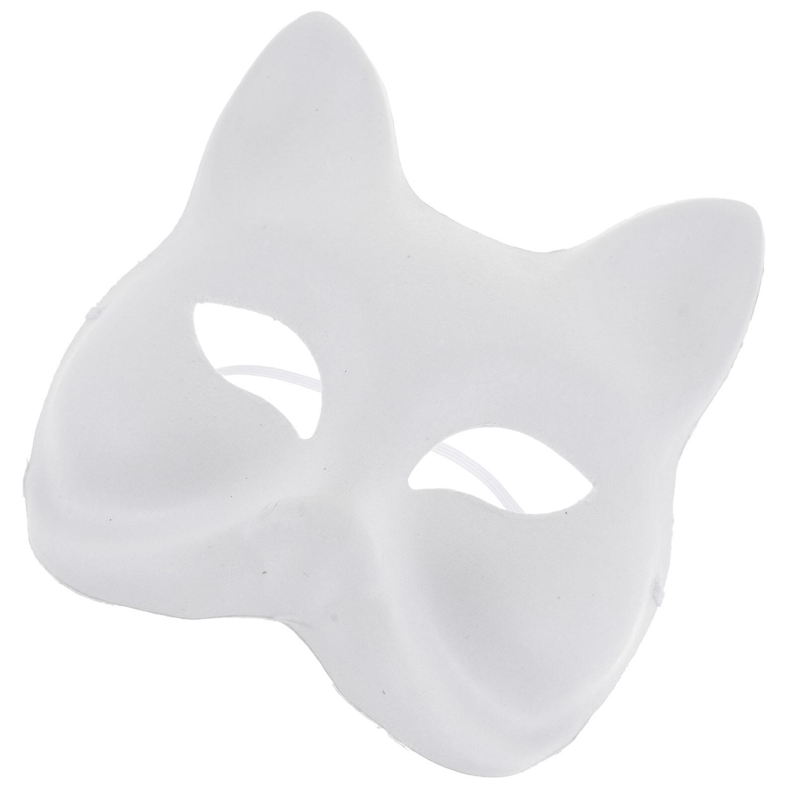 6pcs Unfinished Animal Mask Funny White Paper Blank Hand Painted Mask Costume Accessory