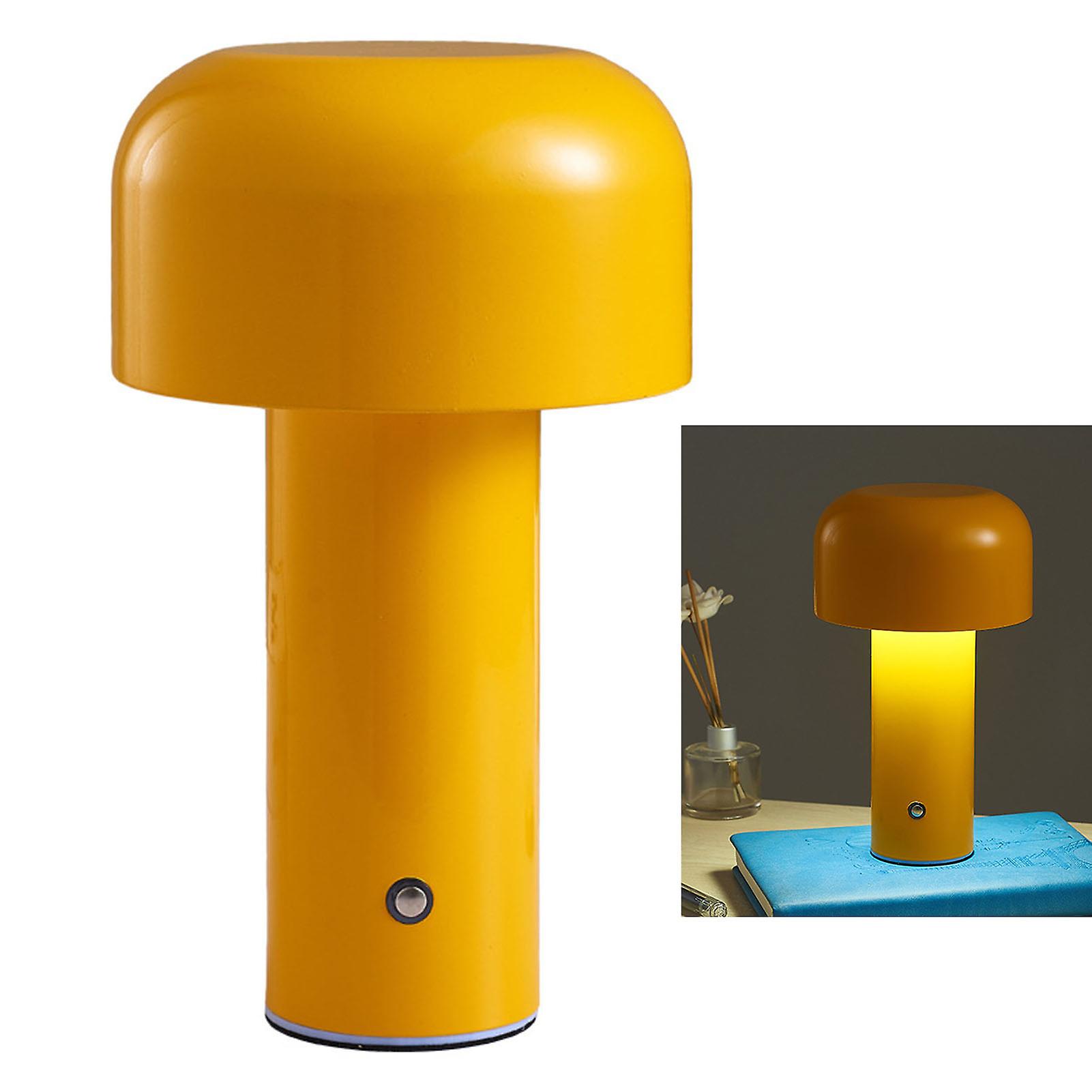 Mushroom Table Lamp Three Colors LED Light Beads Stepless Dimming Mushroom Lamp Night Light for Bedroom Bedside Yellow