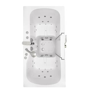 Ella Tub4Two 60 in. Walk-In Whirlpool Air Bath MicroBubble Bathtub in White LH Outward Door Heated Seat 2 in. Dual Drain O2SA3260DMH-HB-L