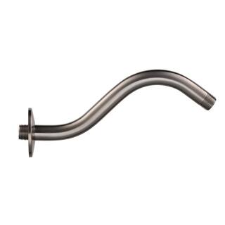 Glacier Bay 9 in. Curved Shower Arm with Flange in Brushed Nickel HD59302-6204