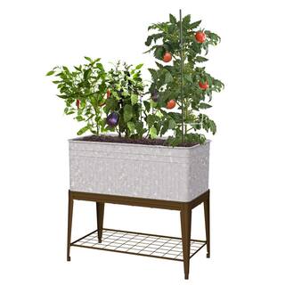 Vigoro Vintage Steel Stand Up Garden Planter with Stand 82231HD