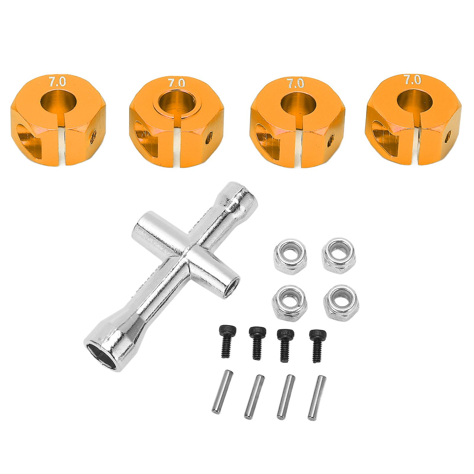 12mm 7mm Aluminum Metal Wheel Hub Drive Adaptor For 1/10 Remote Control Combiner Couplerorange