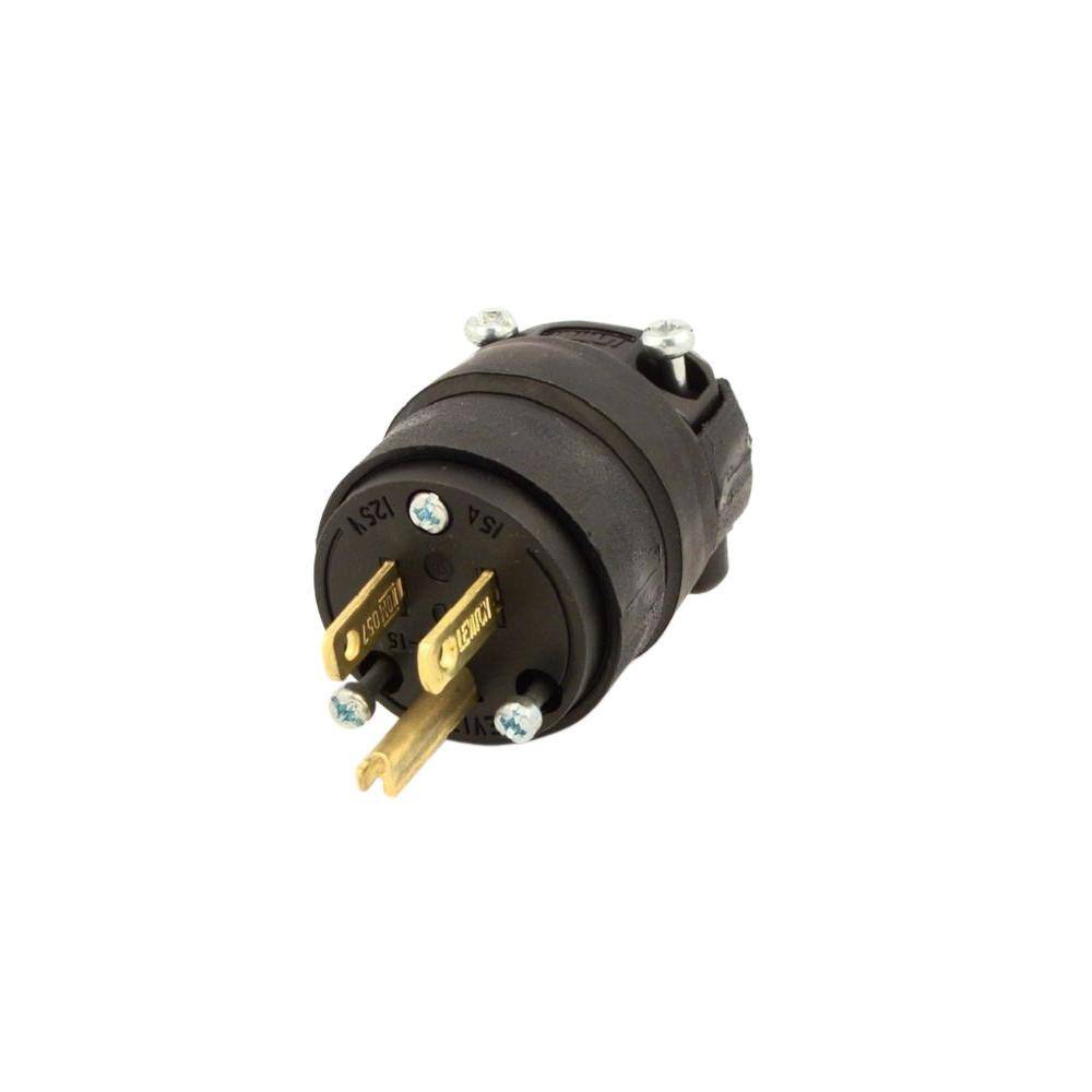 Leviton 15 Amp 125-Volt Rubber Grounding Plug R60-515PR-000