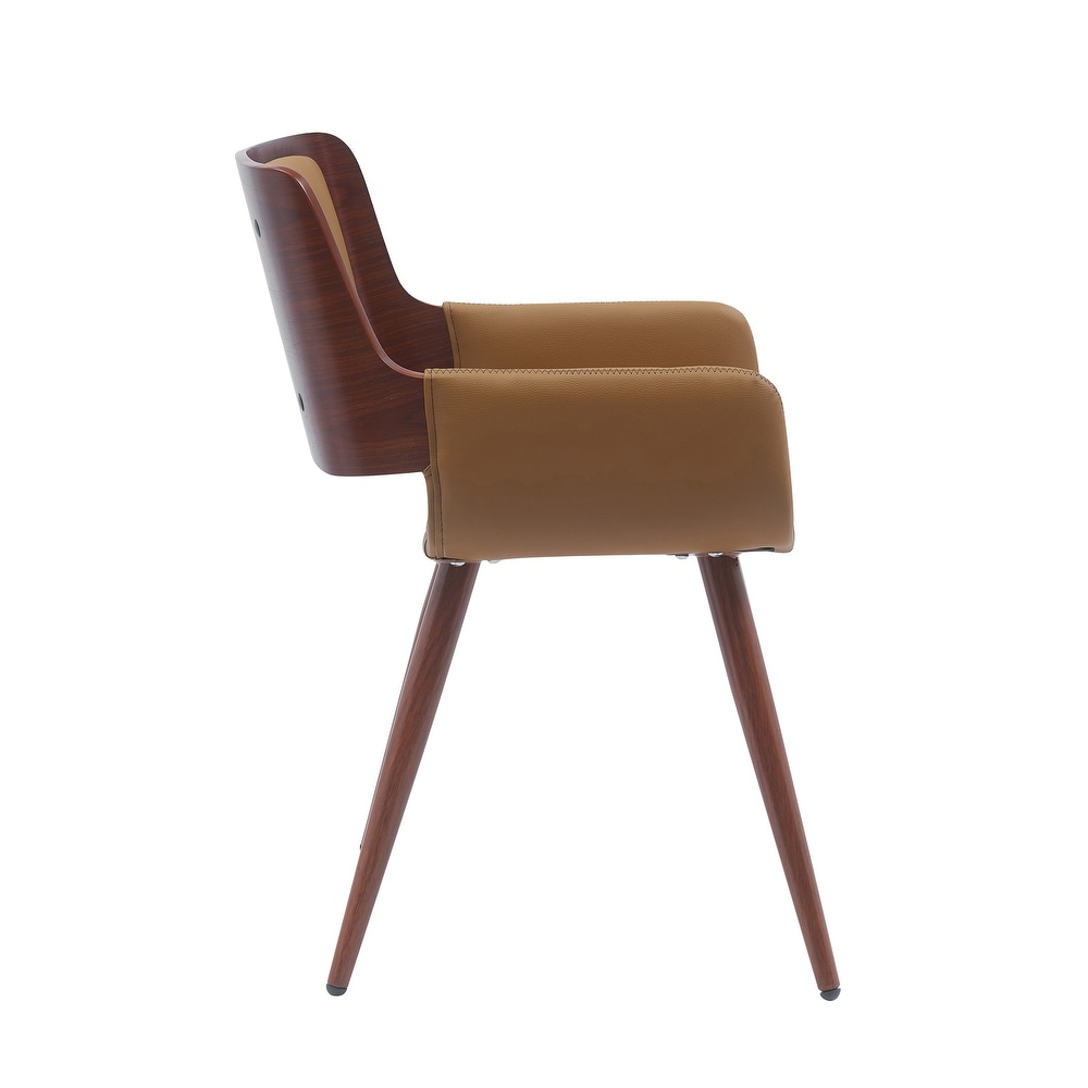 Carson Carrington Kjerringvag Leisure Dining Chair  PU Leather  Metal Legs with Wood Finish