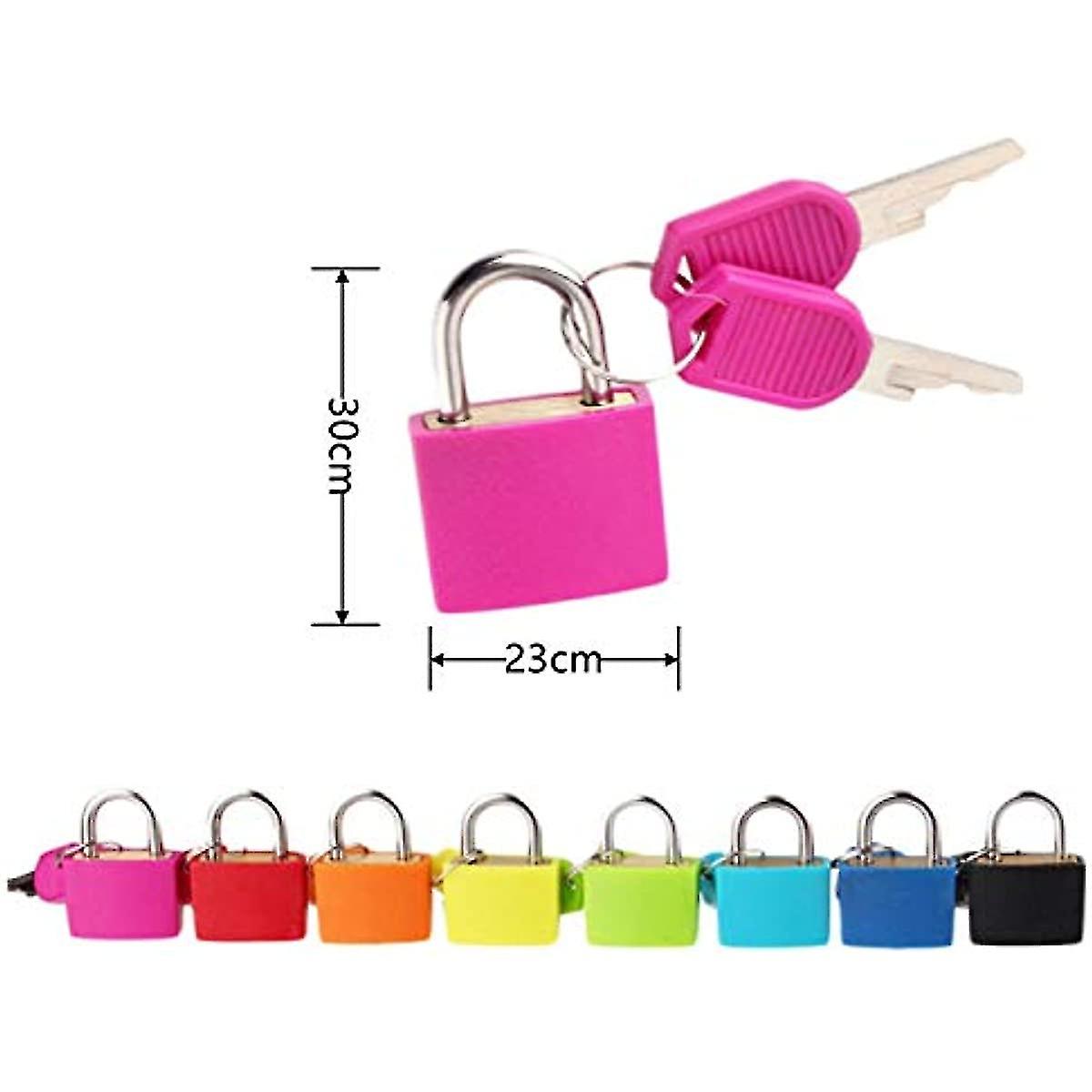 8 Pieces Coloured Padlocks With Keys Small Mini Suitcase Locks Metal Coloured Coated Brass For School Gym Locker Baggage Locks Filing Cabinets Toolbox