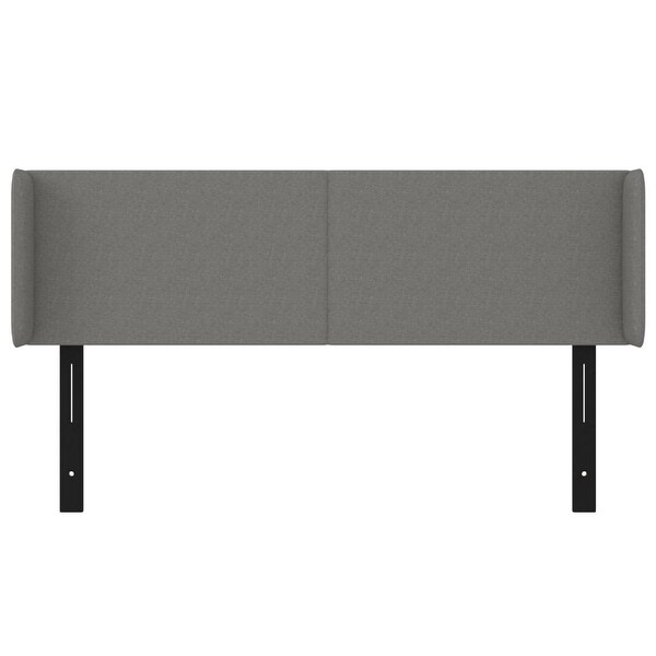 vidaXL Headboard with Ears Dark/Light Gray Fabric - - 37455505