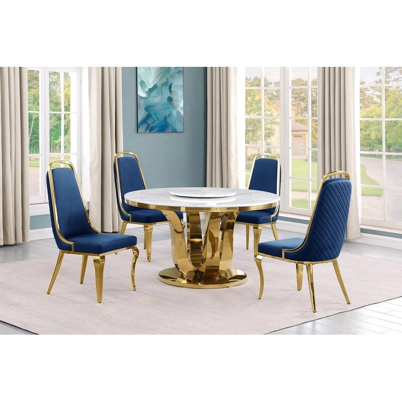 Best Quality Furniture D325 SC314 7 5 Piece Round Dining Set