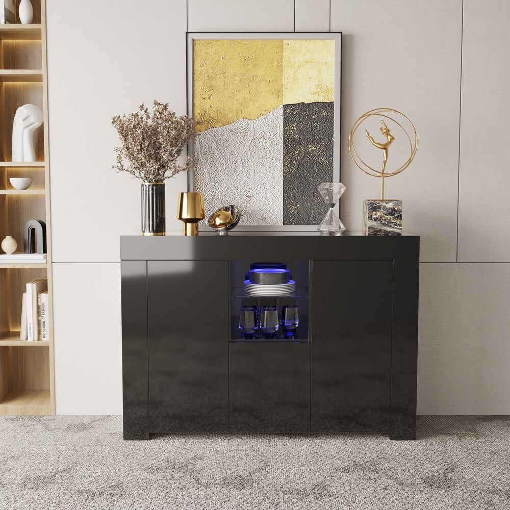 Modern Sideboard Storage Cabinet with LED Light