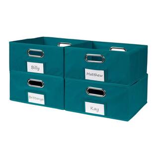 Regency 6 in. H x 12 in. W x 12 in. D Teal Fabric Cube Storage Bin 4-Pack HDCHTOTE064PKTL