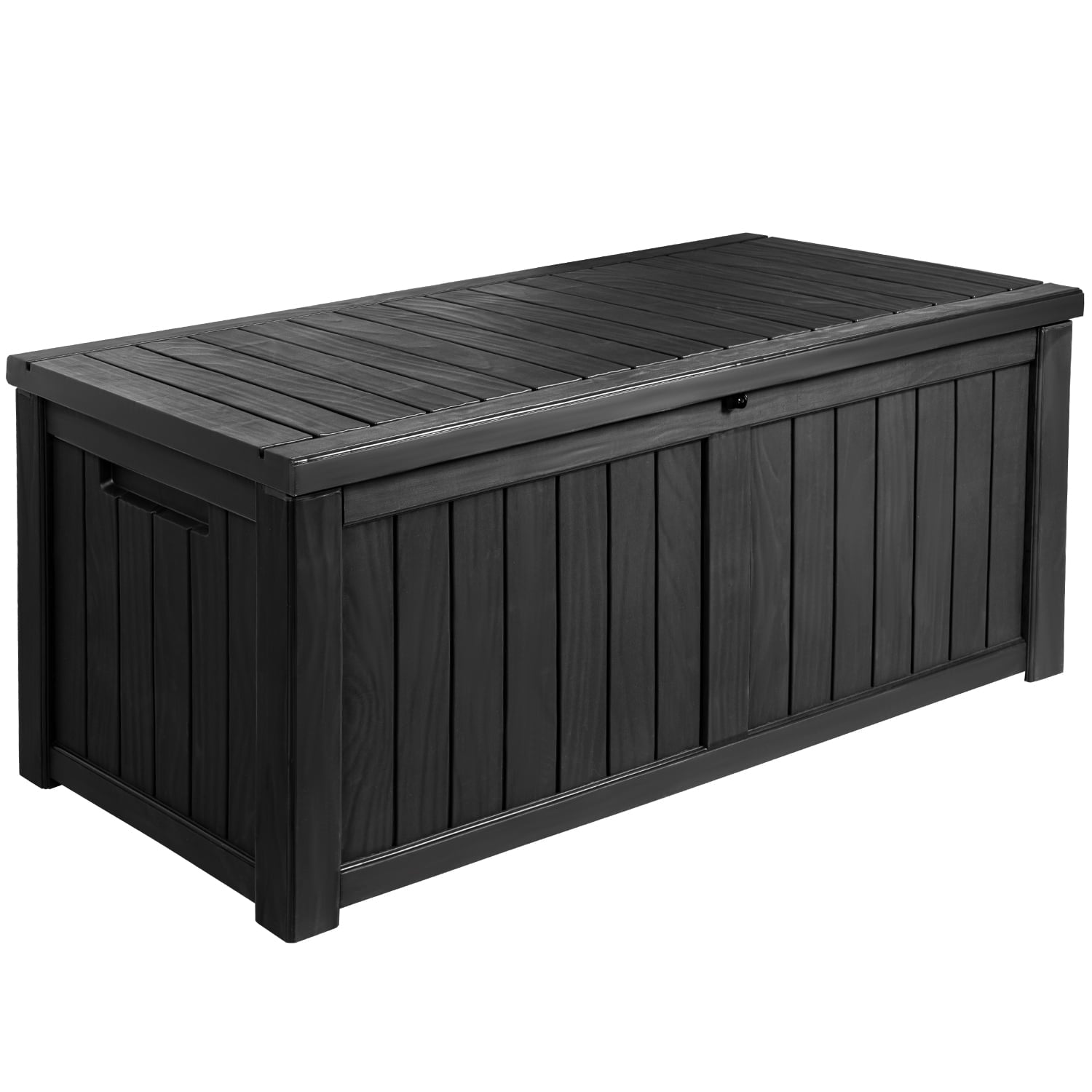 Devoko 119 Gallon Outdoor Box Deck Plastic Resin Storage Box Large Capacity, Black