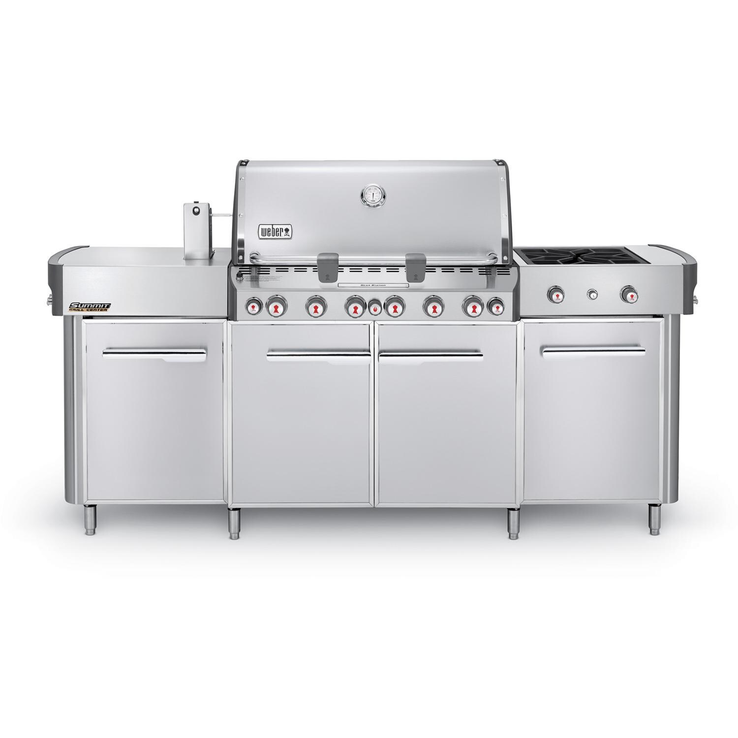 Weber Summit Grill Center Natural Gas Grill With Rotisserie， Sear Burner and Side Burner