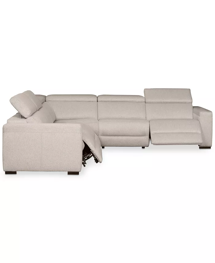 Furniture Nevio 124 5-Pc. Fabric L Shaped Sectional Sofa