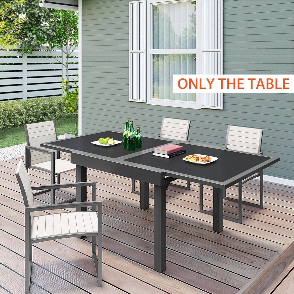 Crestlive Products Outdoor Aluminum Expandable Multifunctional Table   35.4\