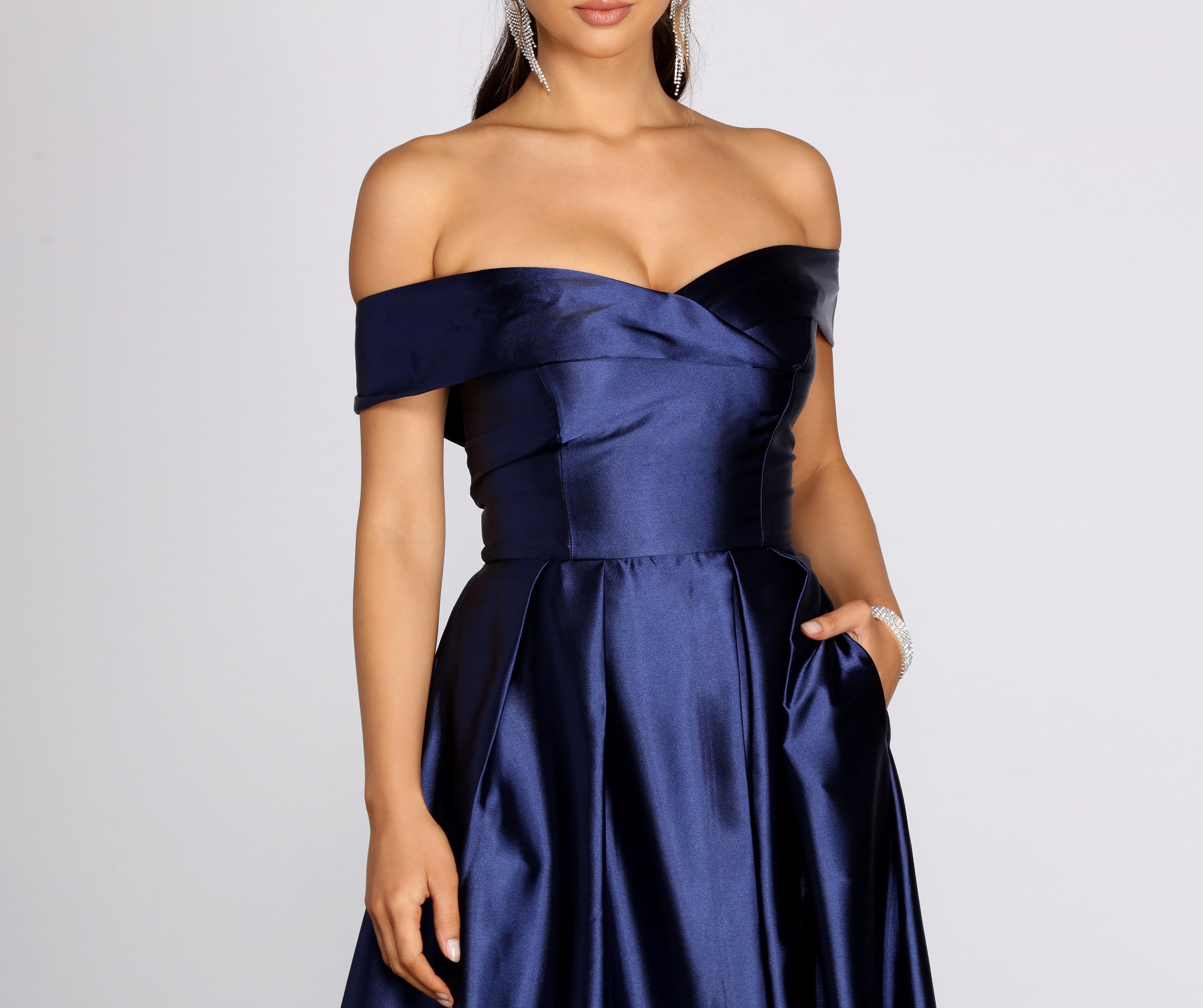 Palmer Formal Satin Wrap Dress