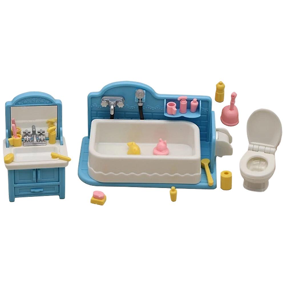 1 Set Mini Furniture Model Mini House Bathtub Toilet Mini Bathroom Accessory