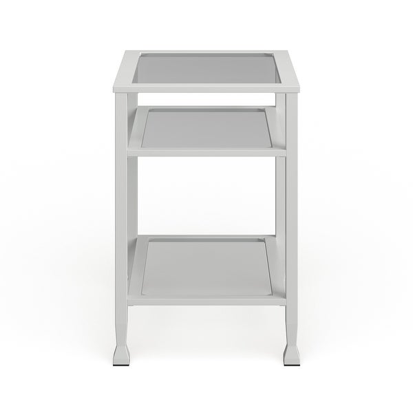 SEI Furniture Price Metal Side Table with Glass Shelf